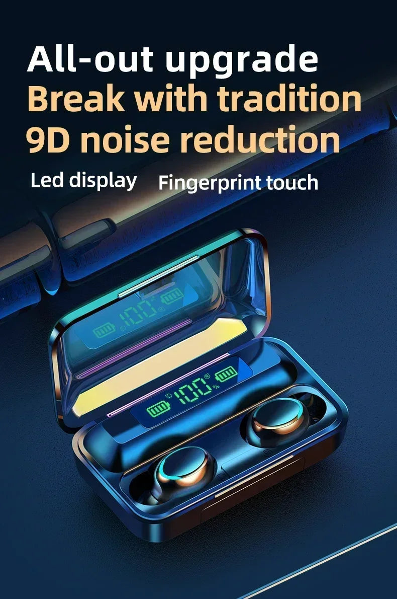 F9 Bluetooth Wireless Earbuds with Mic & Noise Reduction