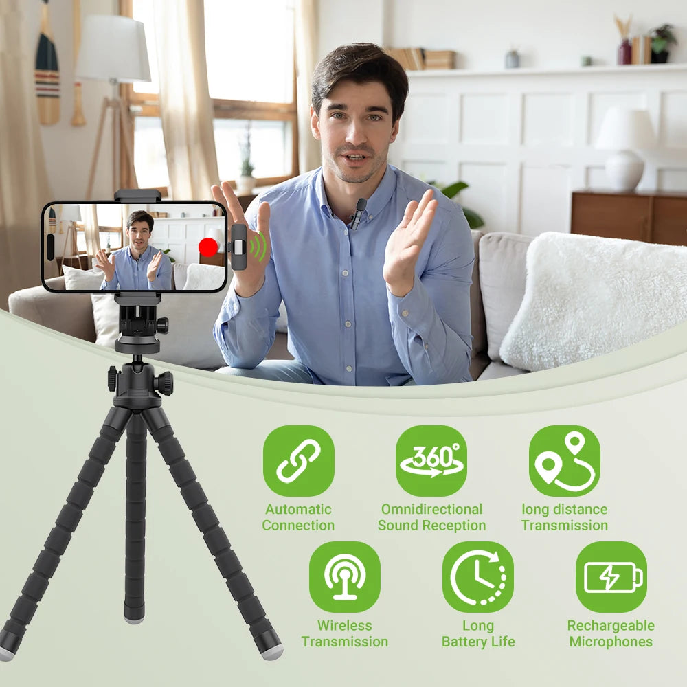 Basix 2.4G Wireless Lavalier Microphone – Mini Mic for iPhone & Android