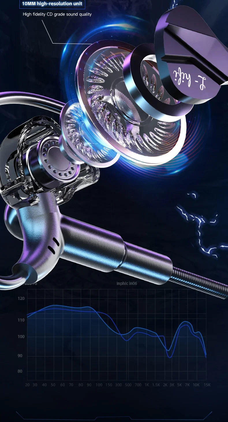 Gaming In-Ear Headphones with Dual Mics – Type-C & 3.5mm