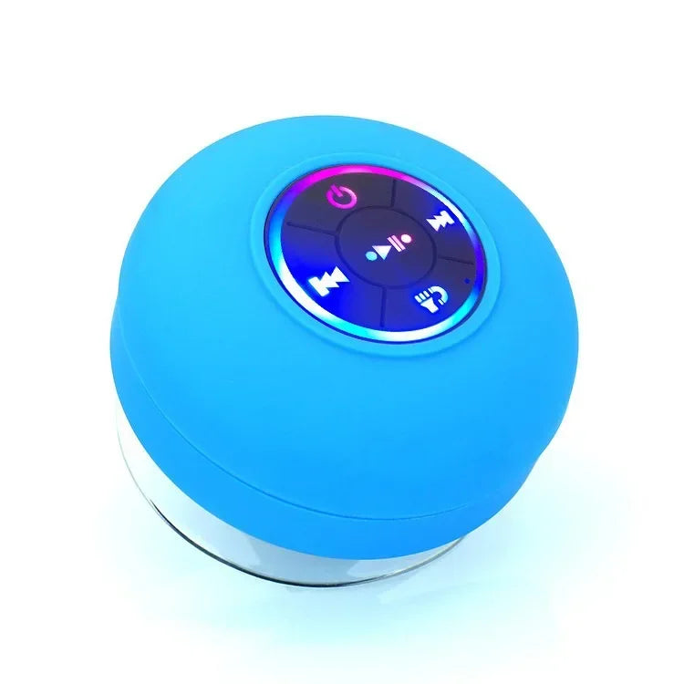 Portable Waterproof Bluetooth Speaker – LED Light & Suction Cup Wall Mount