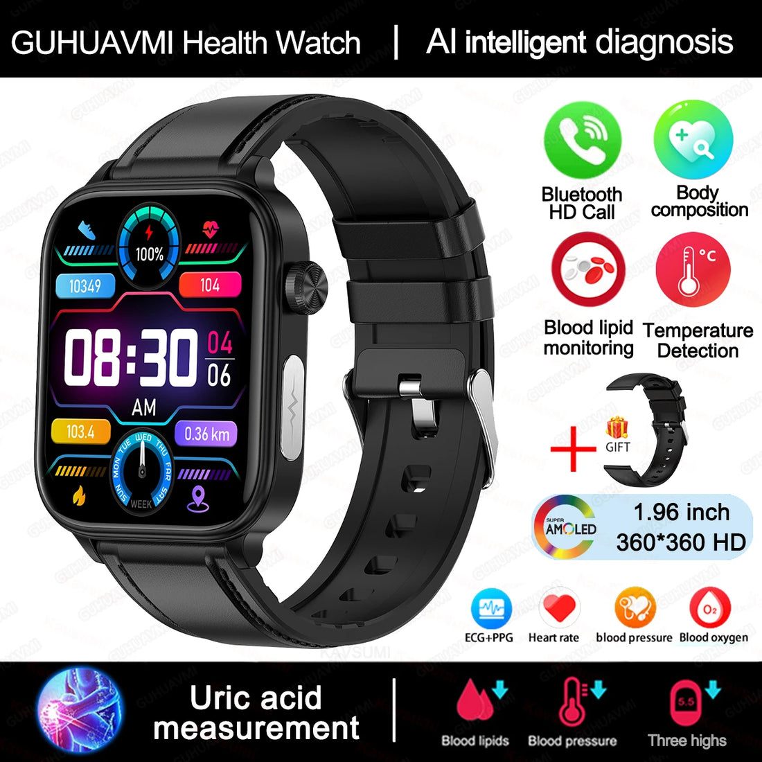 2025 ECG+PPG Smart Watch
