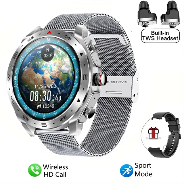 2024 Smart Watch with 2-in-1 TWS Bluetooth Earbuds