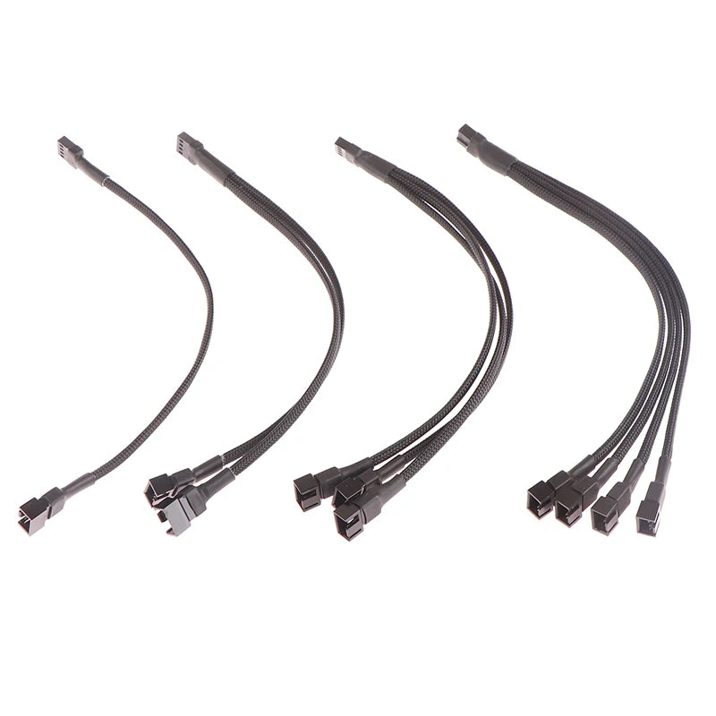 PWM 4-Pin Fan Splitter Cable – 1-to-4 CPU/Case Fan Adapter