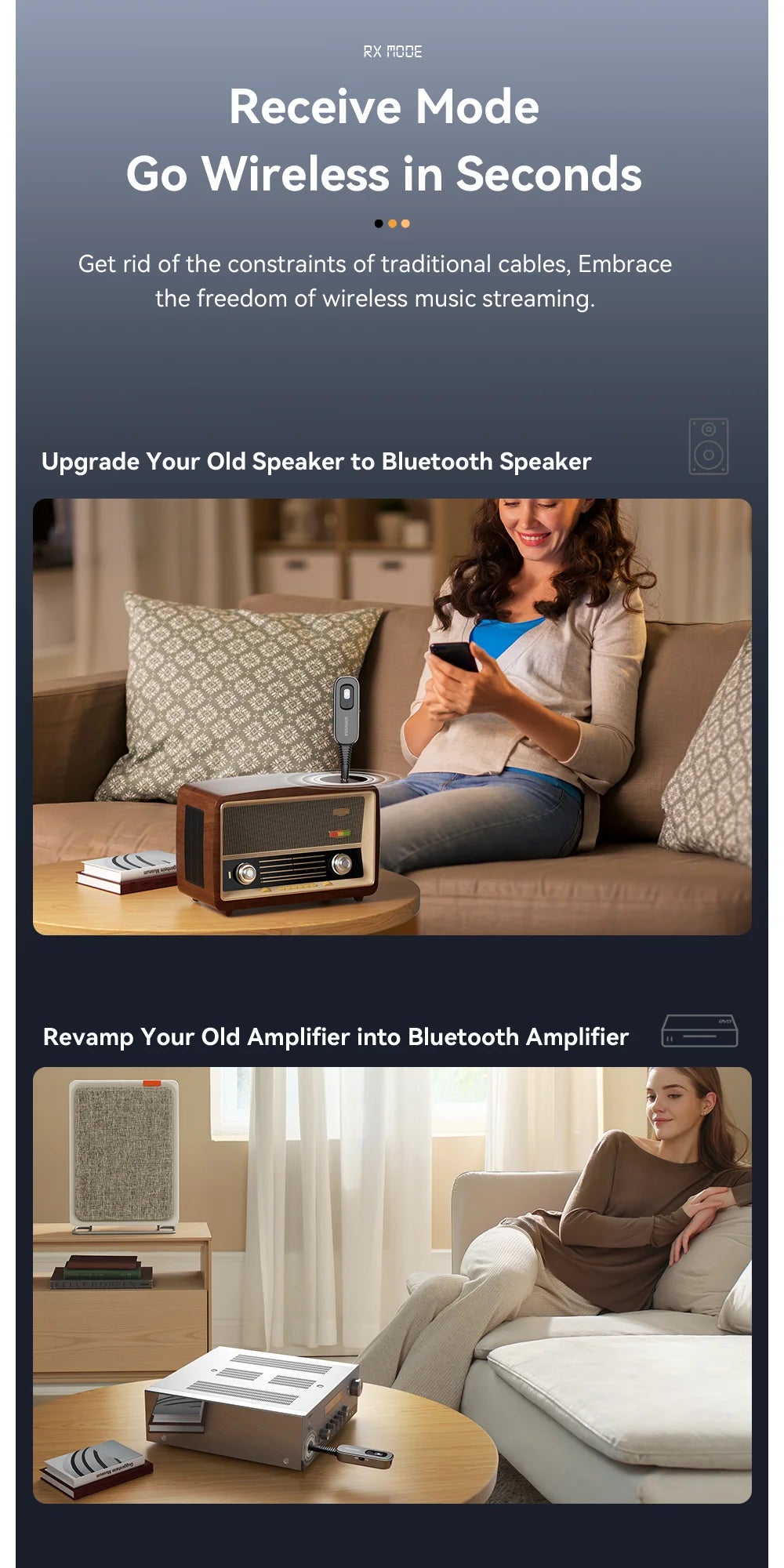 Essager Bluetooth 5.1 Audio Receiver & Transmitter – 3.5mm AUX Wireless Adapter