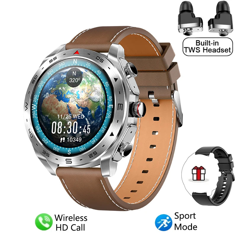 2024 Smart Watch with 2-in-1 TWS Bluetooth Earbuds