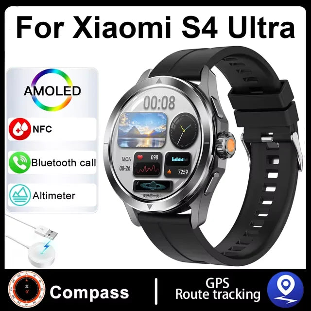 S4 Ultra Smartwatch for Xiaomi – AMOLED, GPS, NFC, Bluetooth Call