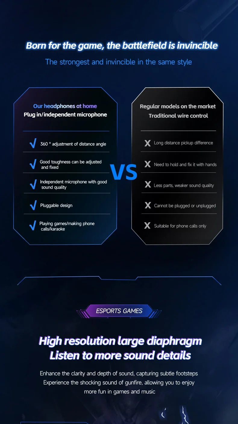 Gaming In-Ear Headphones with Dual Mics – Type-C & 3.5mm