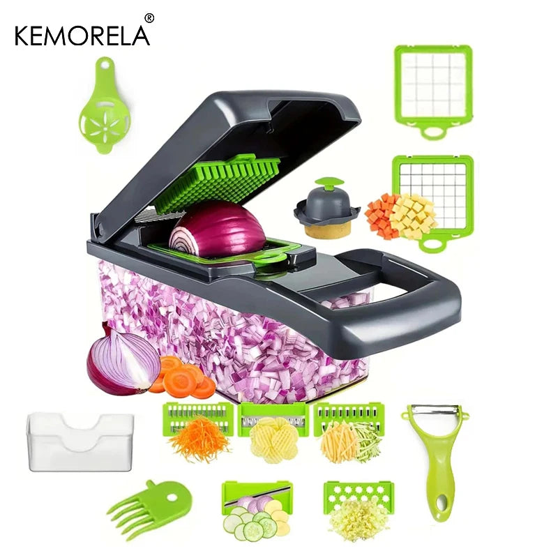 14/16-in-1 Multifunctional Vegetable Chopper – Slicer, Dicer, Grater & Cutter