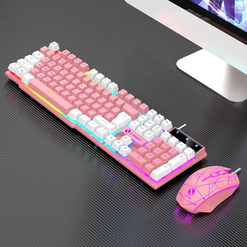 Wired USB Luminous Keyboard & Mouse Set – For Gaming, Office, and PC Use