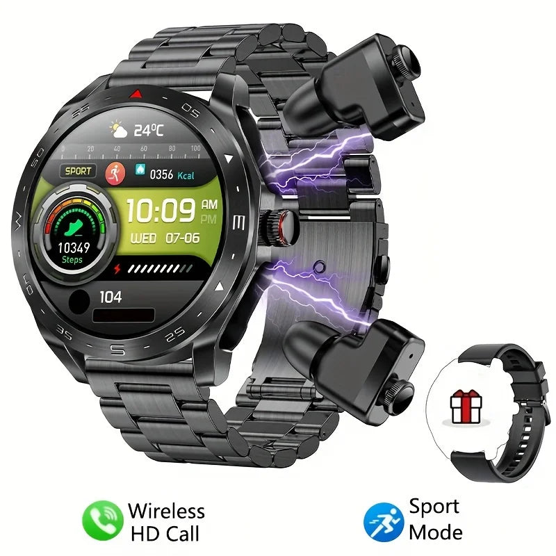 2024 Smart Watch with 2-in-1 TWS Bluetooth Earbuds