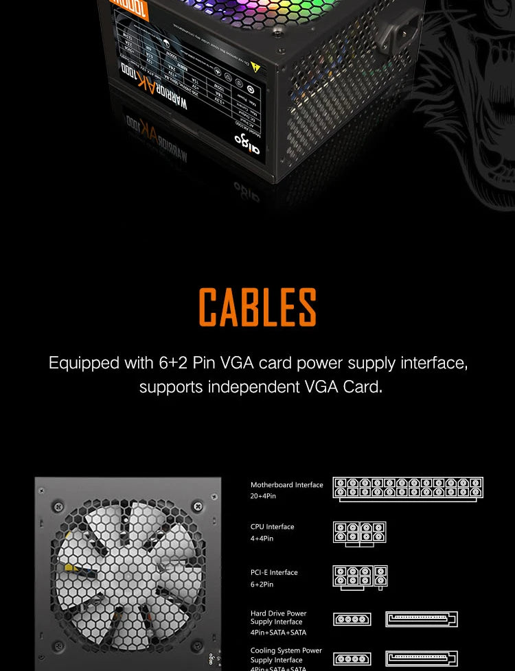 Aigo AK PC PSU – 500W-1000W Gaming Power Supply