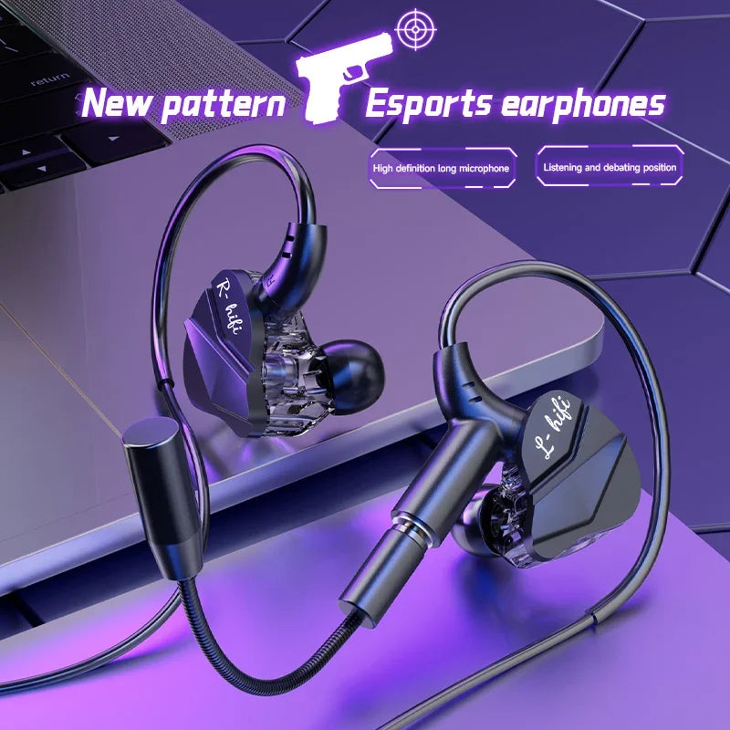 Gaming In-Ear Headphones with Dual Mics – Type-C & 3.5mm