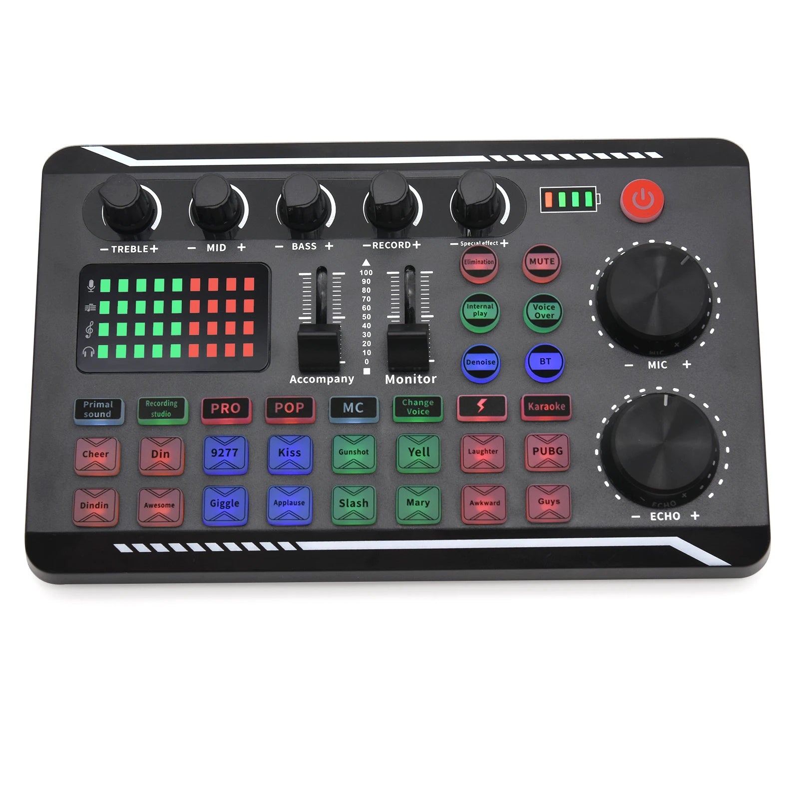 Live Sound Card & Audio Interface – Bluetooth Mixer with Voice Effects