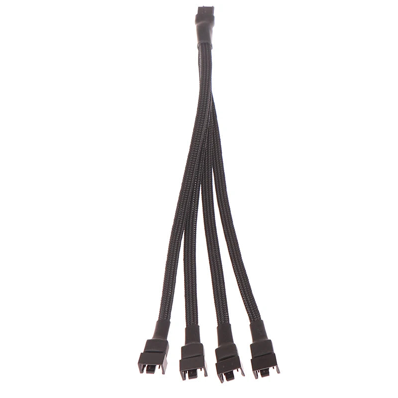 PWM 4-Pin Fan Splitter Cable – 1-to-4 CPU/Case Fan Adapter