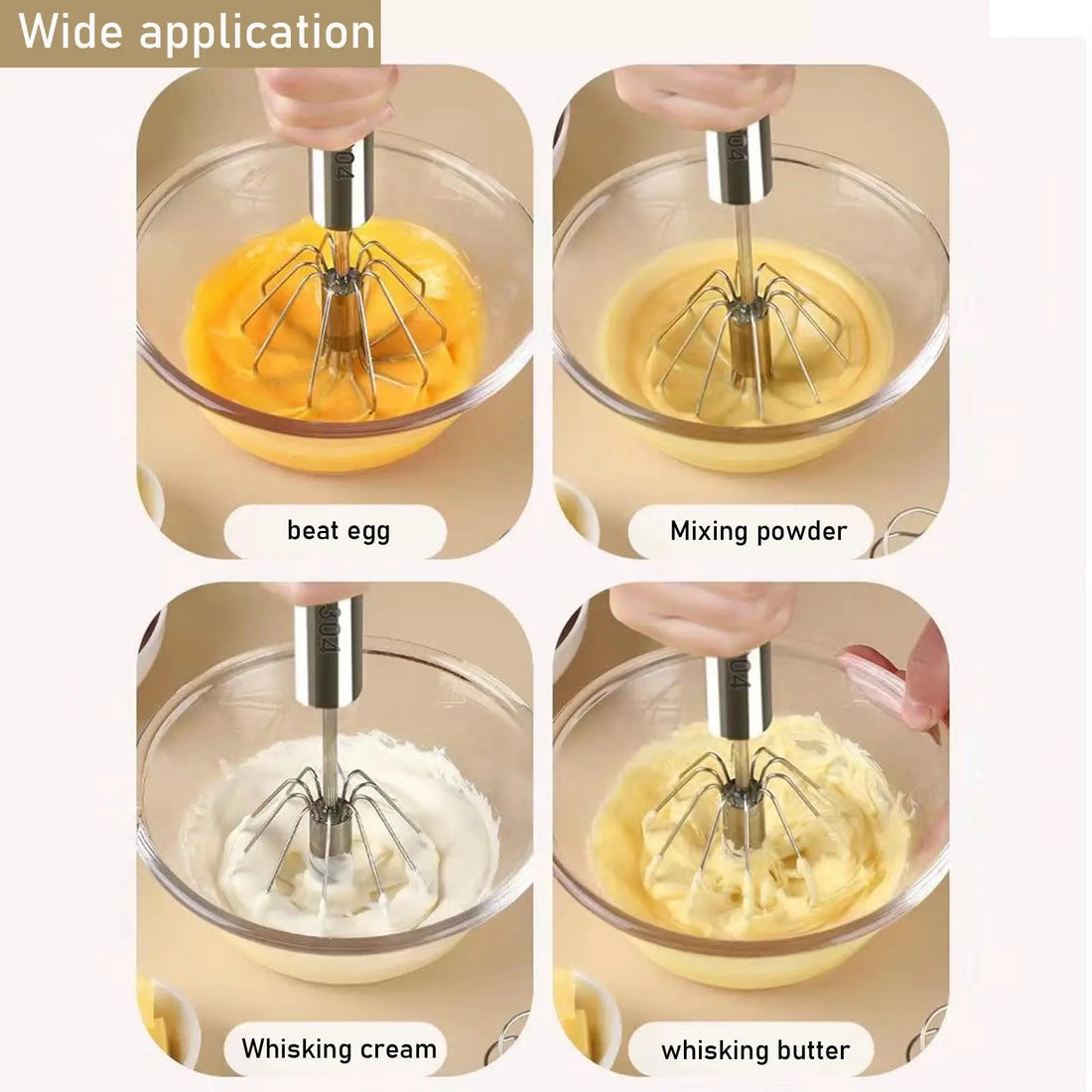 Semi-Automatic Stainless Steel Egg Beater