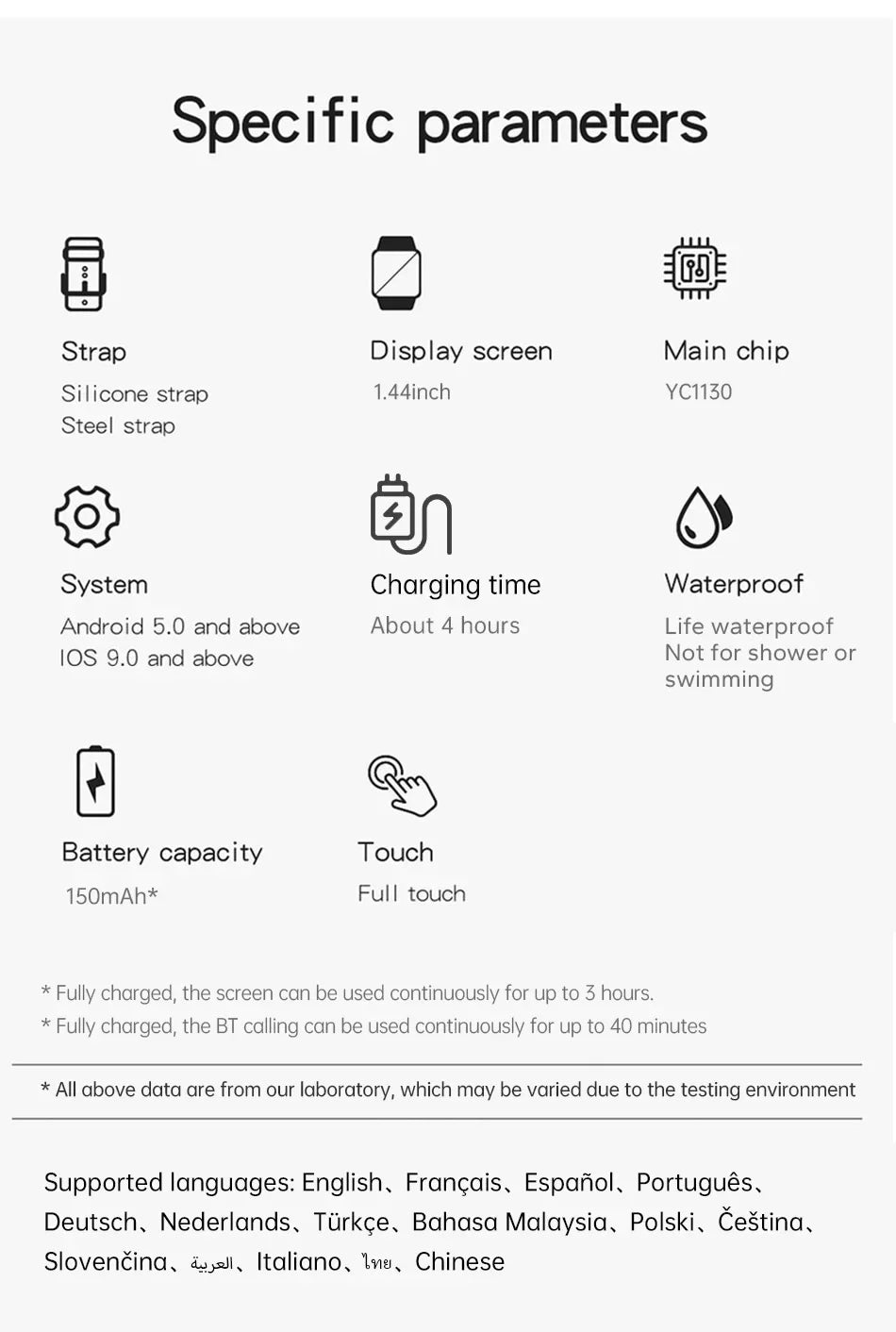 1.44″ Smartwatch – Bluetooth Call