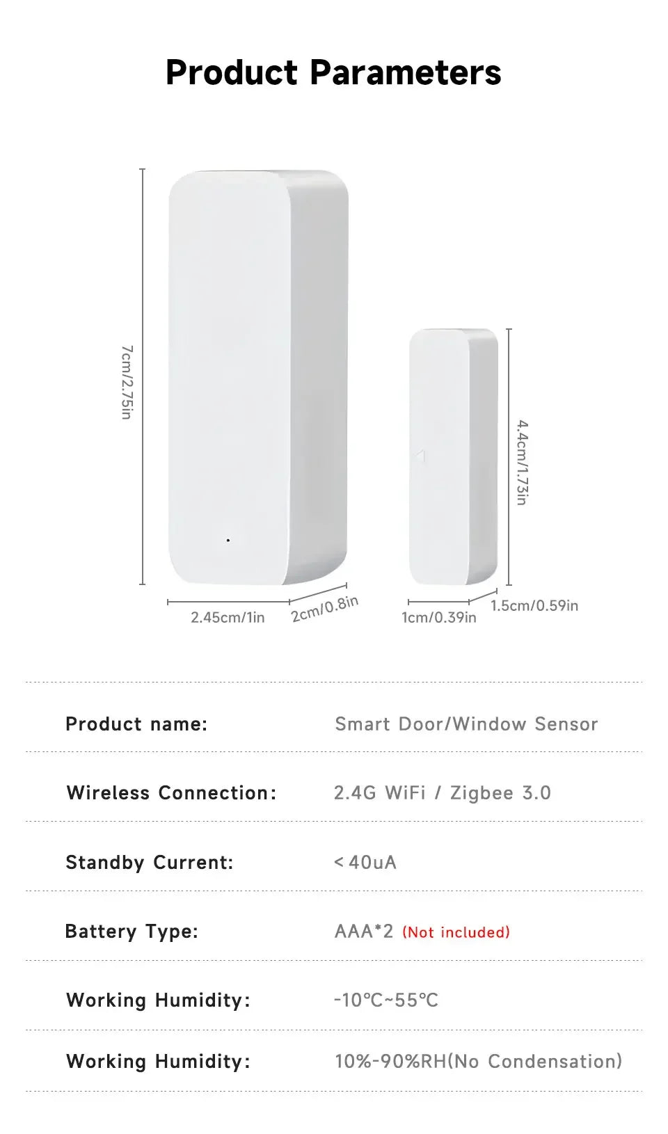 Tuya Zigbee Door & Window Sensor – Smart Contact Alert Device
