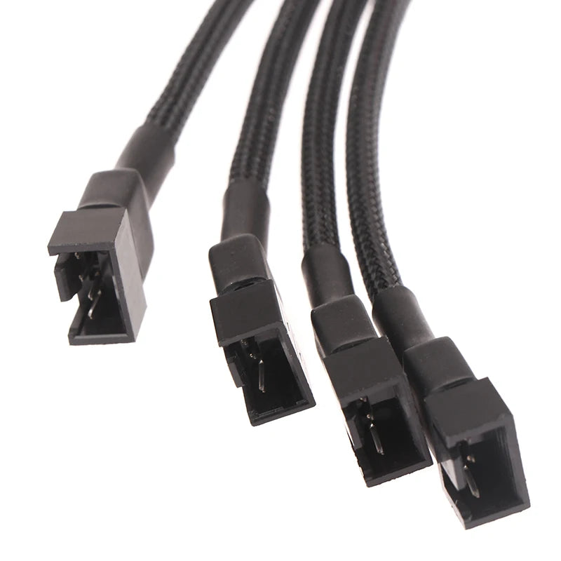 PWM 4-Pin Fan Splitter Cable – 1-to-4 CPU/Case Fan Adapter
