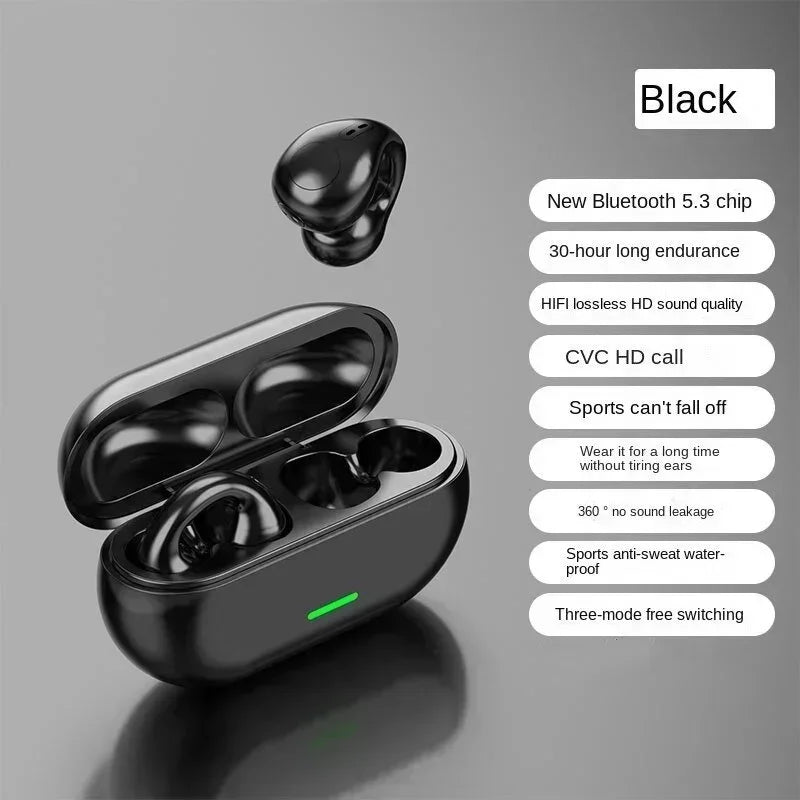 T75 Bone Conduction Wireless Bluetooth 5.3 Headphones