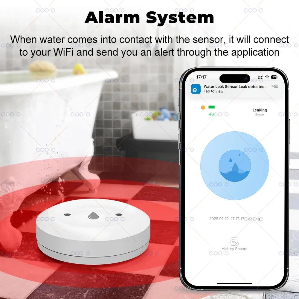 Ewelink Zigbee Smart Water Leak Sensor – Remote Flood Detector