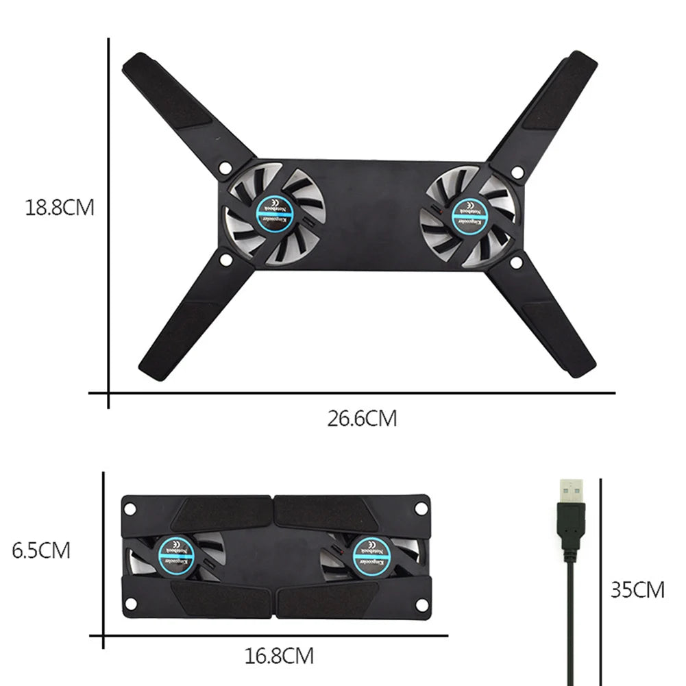 USB Laptop Cooler Pad – Anti-Slip, Foldable, Portable Cooling Base