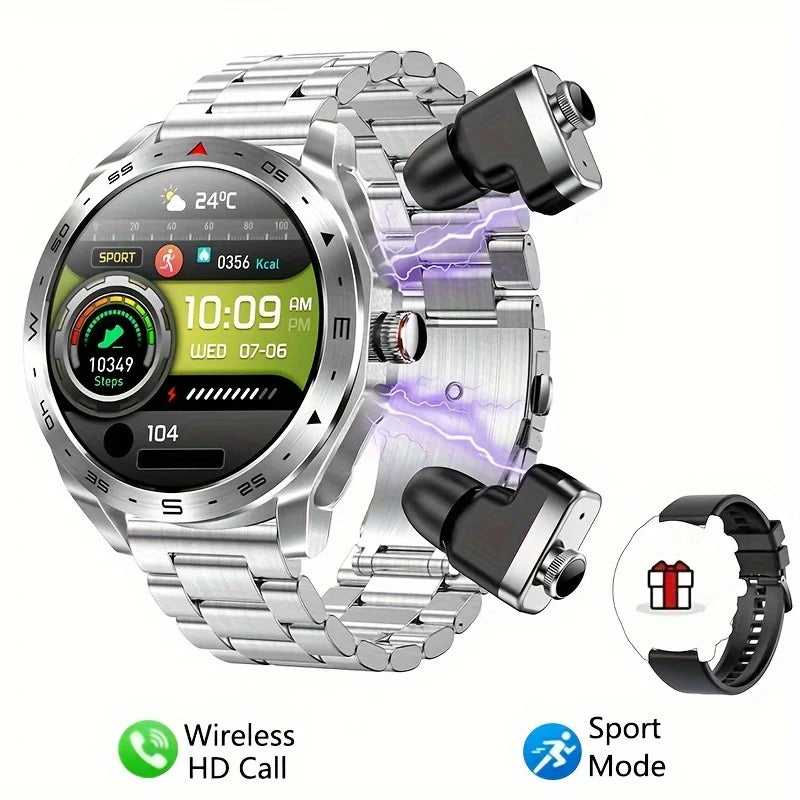 2024 Smart Watch with 2-in-1 TWS Bluetooth Earbuds