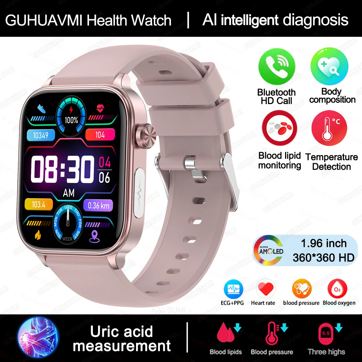 2025 ECG+PPG Smart Watch