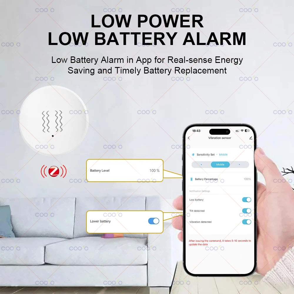 Tuya Zigbee Vibration & Tilt Sensor