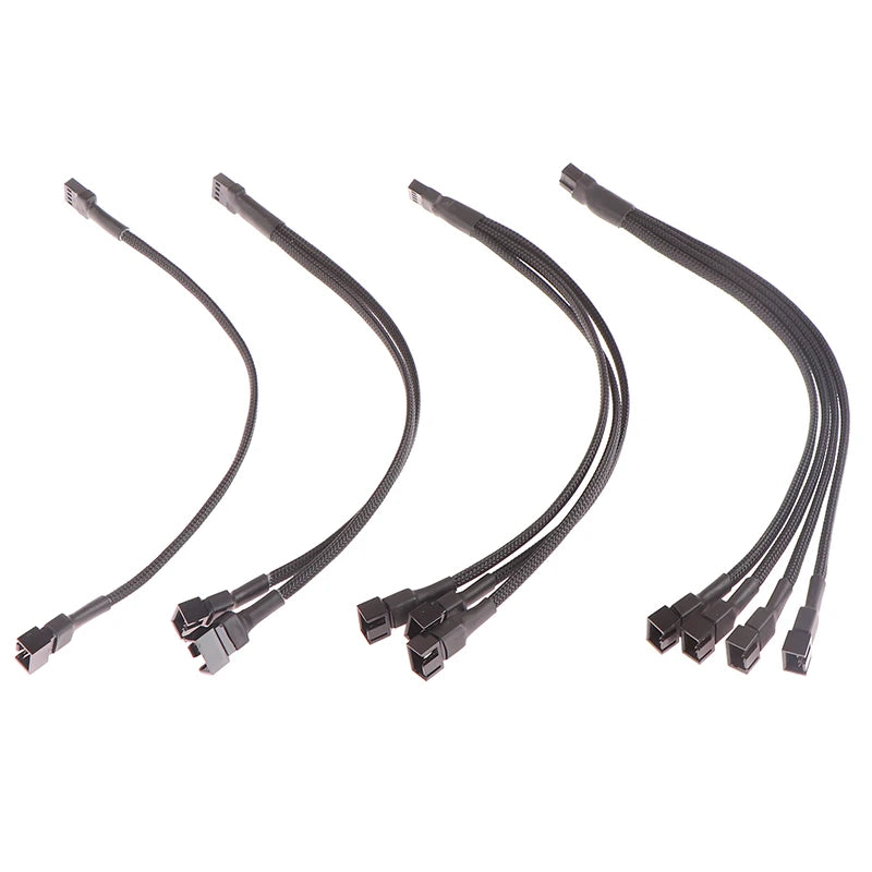 PWM 4-Pin Fan Splitter Cable – 1-to-4 CPU/Case Fan Adapter