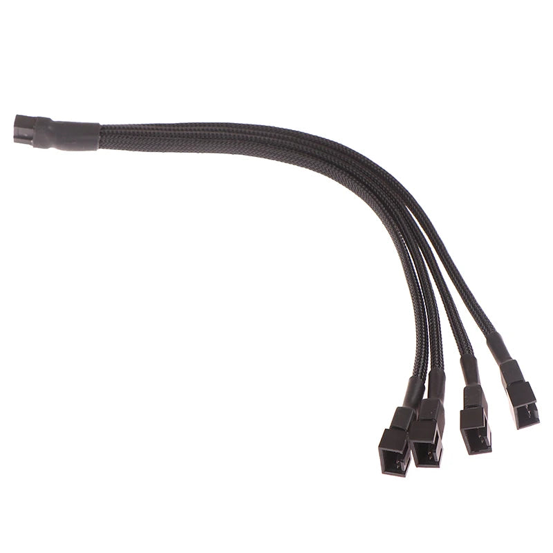 PWM 4-Pin Fan Splitter Cable – 1-to-4 CPU/Case Fan Adapter