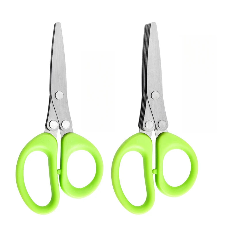 Multi-Layer Stainless Steel Kitchen Scissors – Herb & Vegetable Cutter