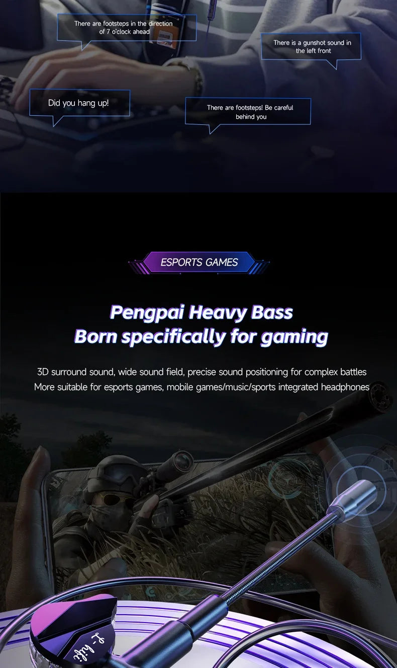 Gaming In-Ear Headphones with Dual Mics – Type-C & 3.5mm