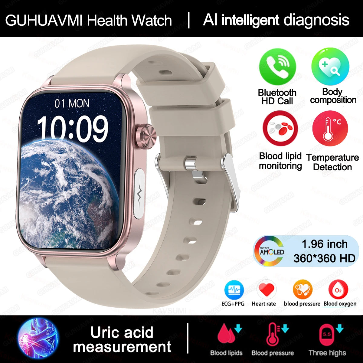 2025 ECG+PPG Smart Watch