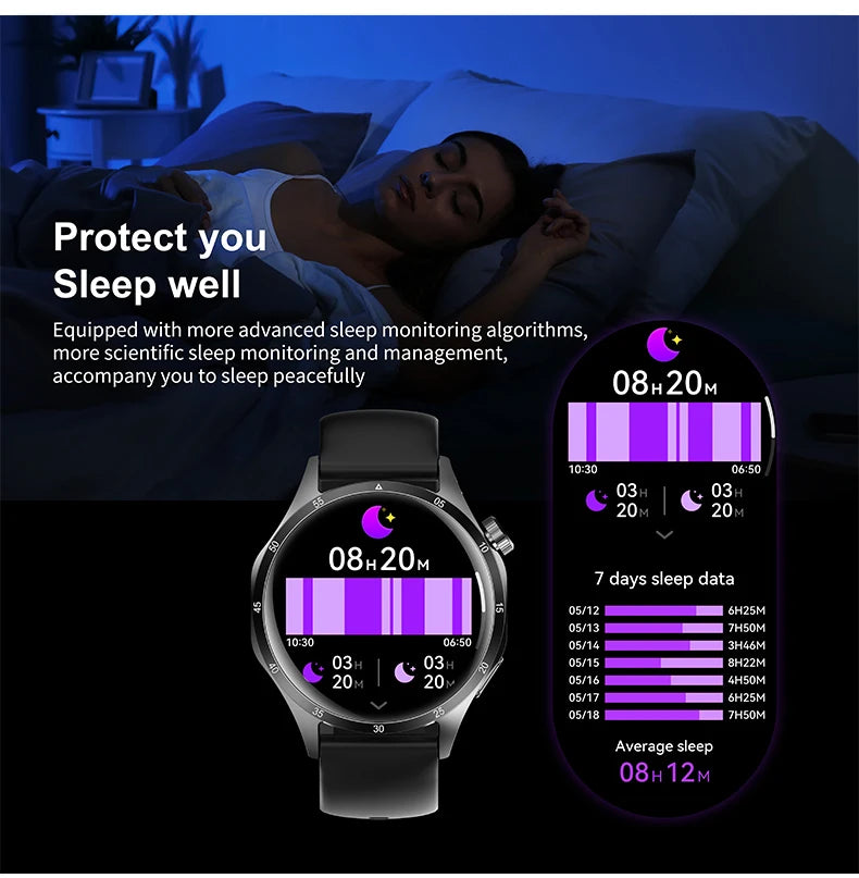 2025 Men’s Smartwatch – 360×360 AMOLED