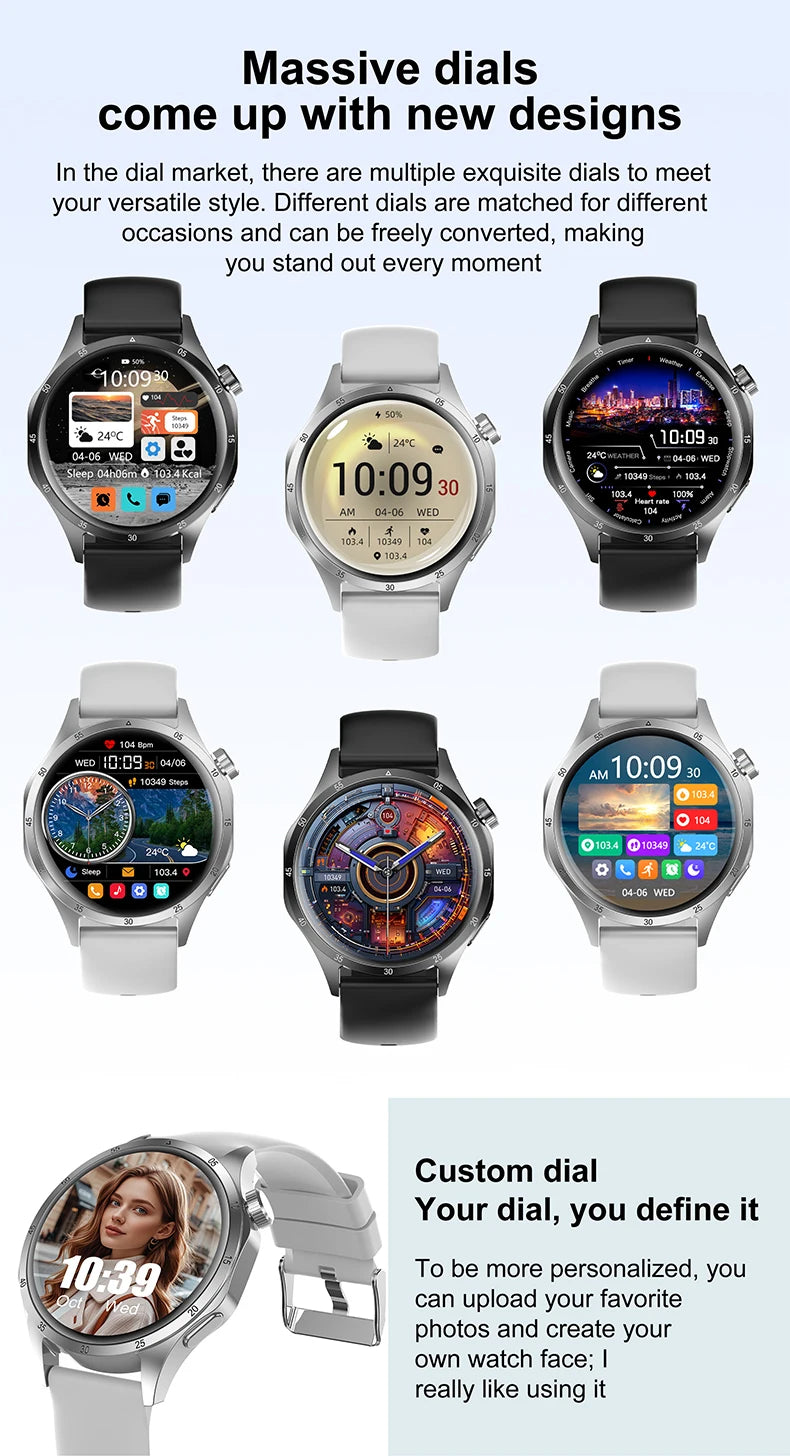 2025 Men’s Smartwatch – 360×360 AMOLED