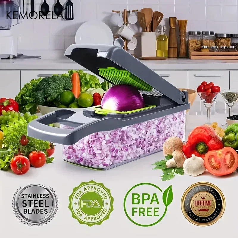 14/16-in-1 Multifunctional Vegetable Chopper – Slicer, Dicer, Grater & Cutter