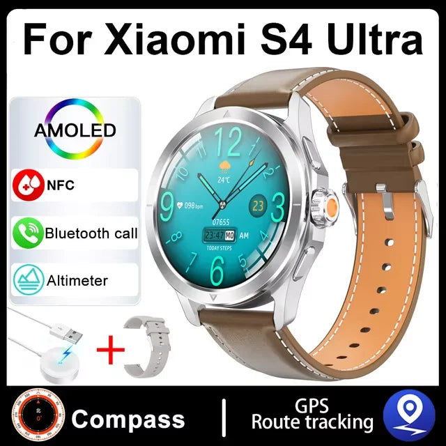 S4 Ultra Smartwatch for Xiaomi – AMOLED, GPS, NFC, Bluetooth Call