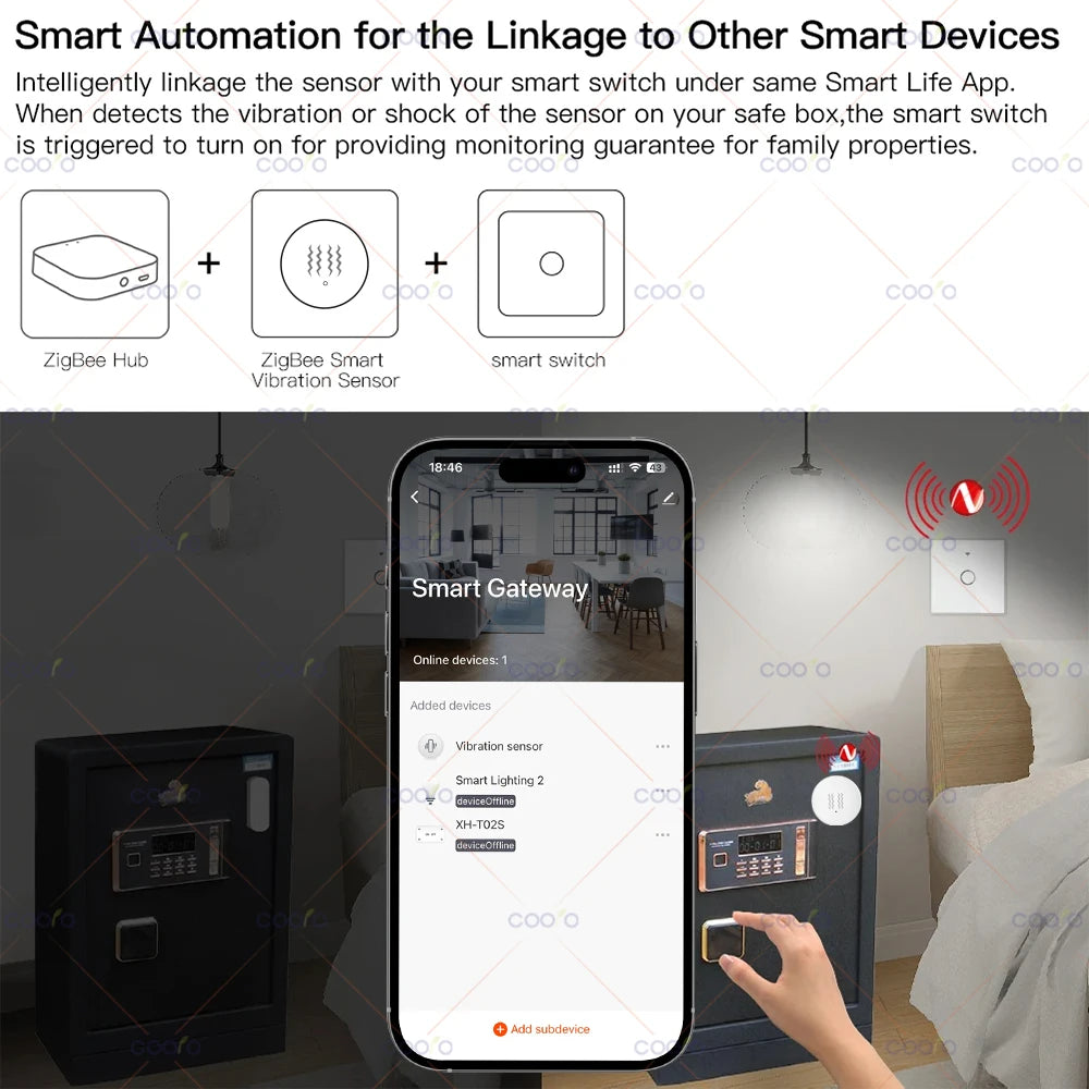 Tuya Zigbee Vibration & Tilt Sensor