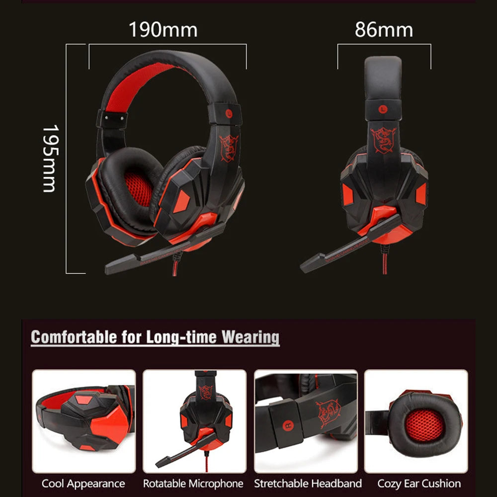 3.5mm Wired Gaming Headset with Mic – Bass Stereo
