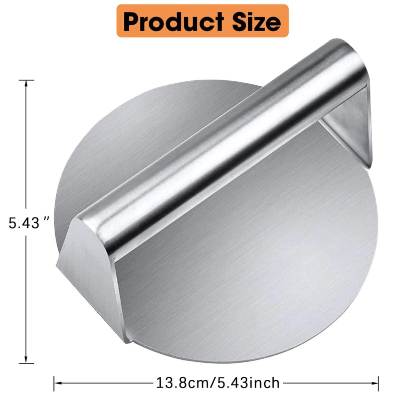 Stainless Steel Smash Burger Press – Circular Meat Masher Mold