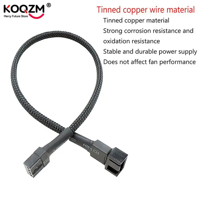 PWM 4-Pin Fan Splitter Cable – 1-to-4 CPU/Case Fan Adapter