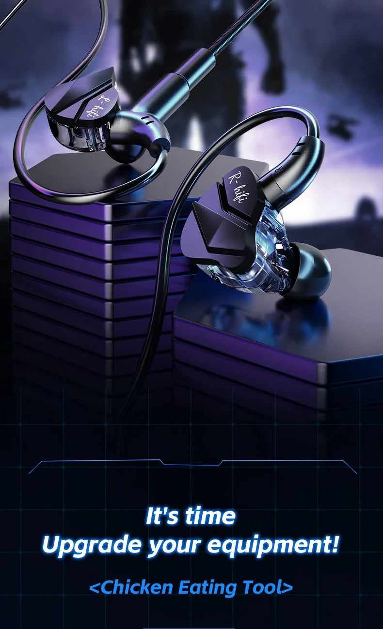 Gaming In-Ear Headphones with Dual Mics – Type-C & 3.5mm