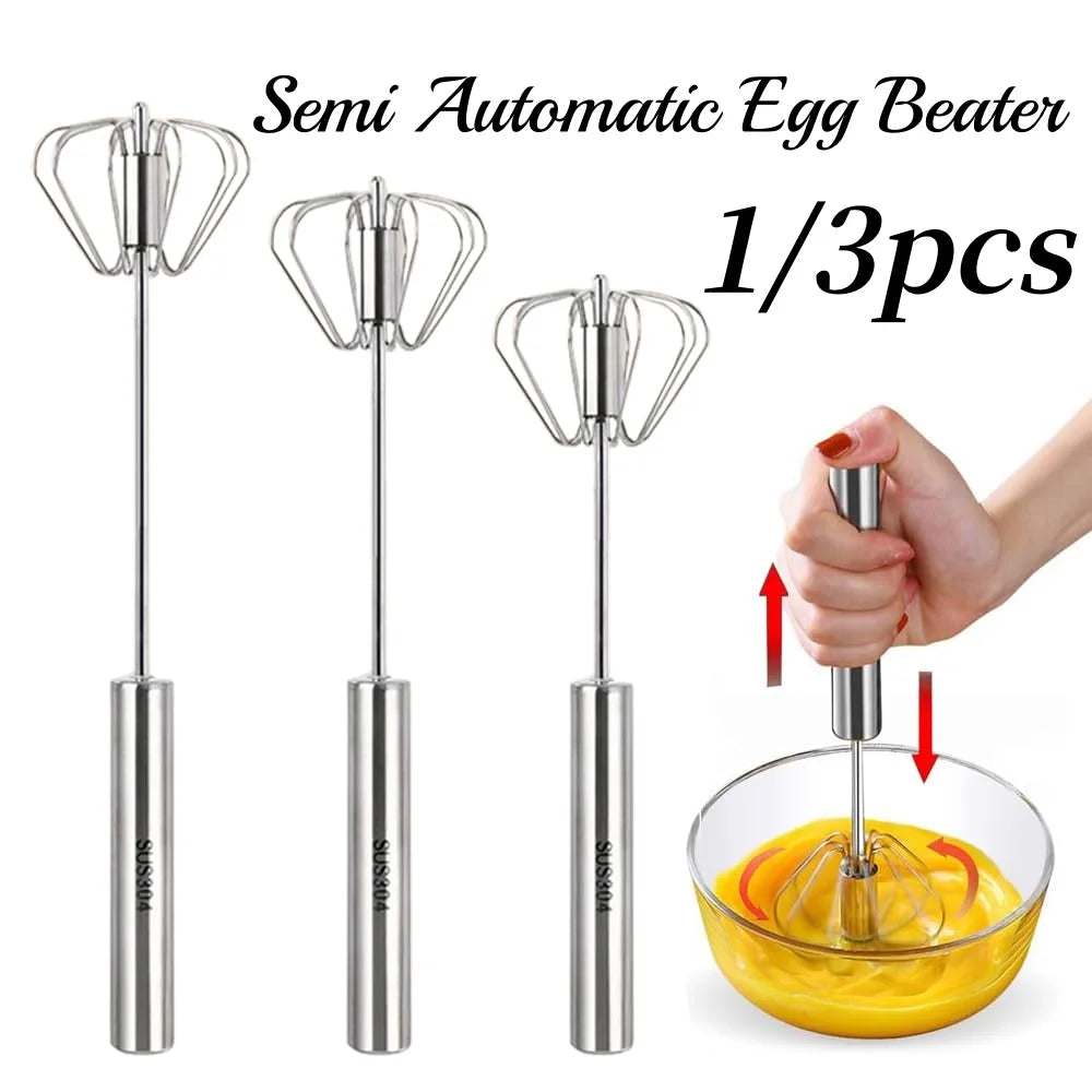 Semi-Automatic Stainless Steel Egg Beater