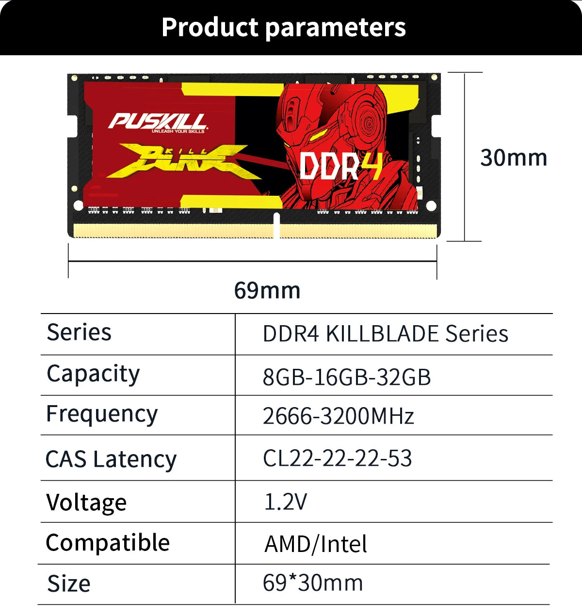 PUSKILL Killblade DDR4 Laptop RAM