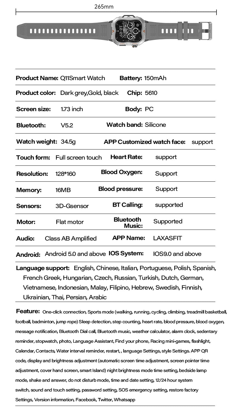 Men’s & Women’s Smart Watch – 3ATM/IP68 Waterproof