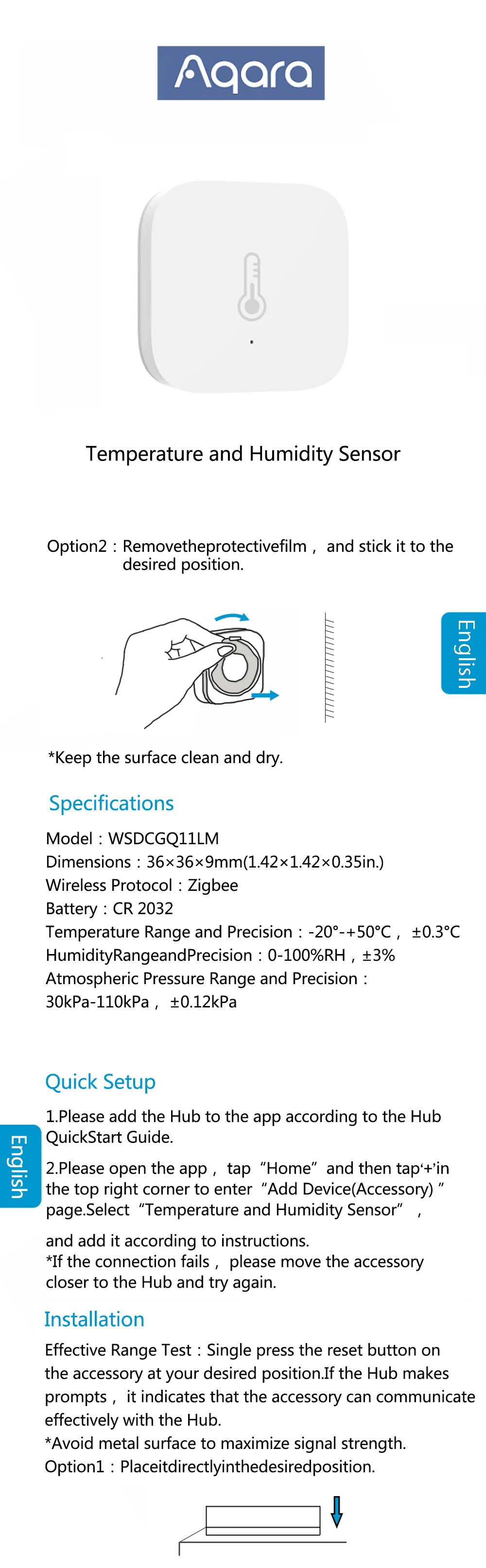 Aqara Global Version Temperature & Humidity Sensor