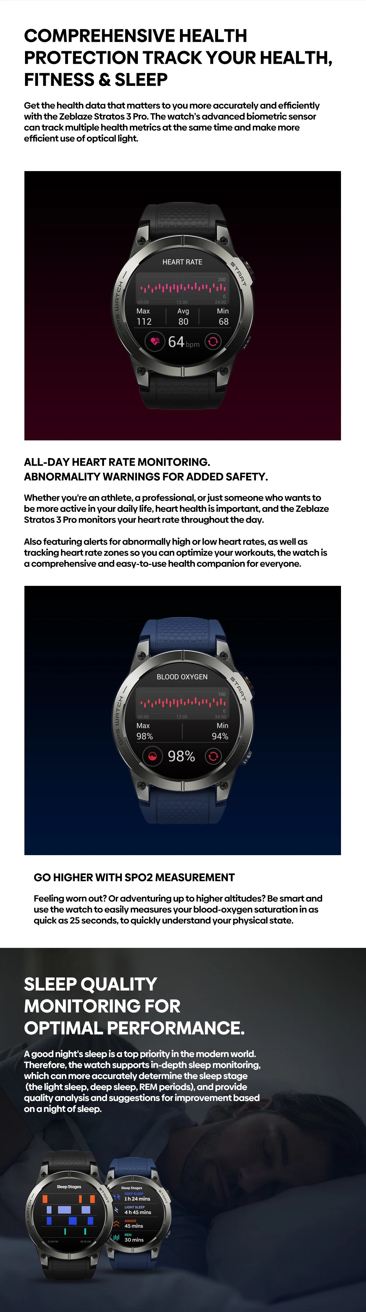 Zeblaze Stratos 3 Pro – GPS Smartwatch