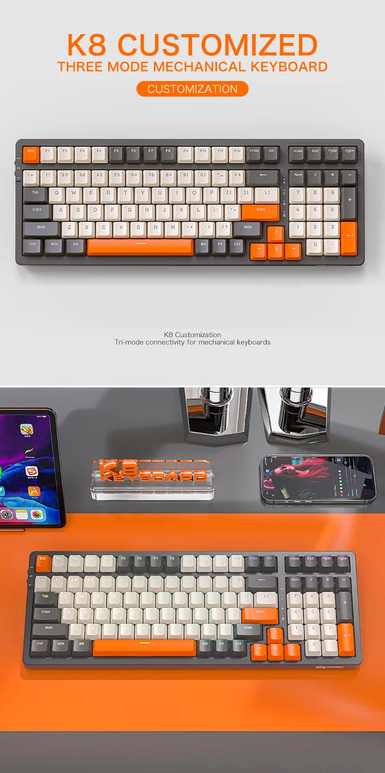 K8 100-Key Wireless Mechanical Keyboard