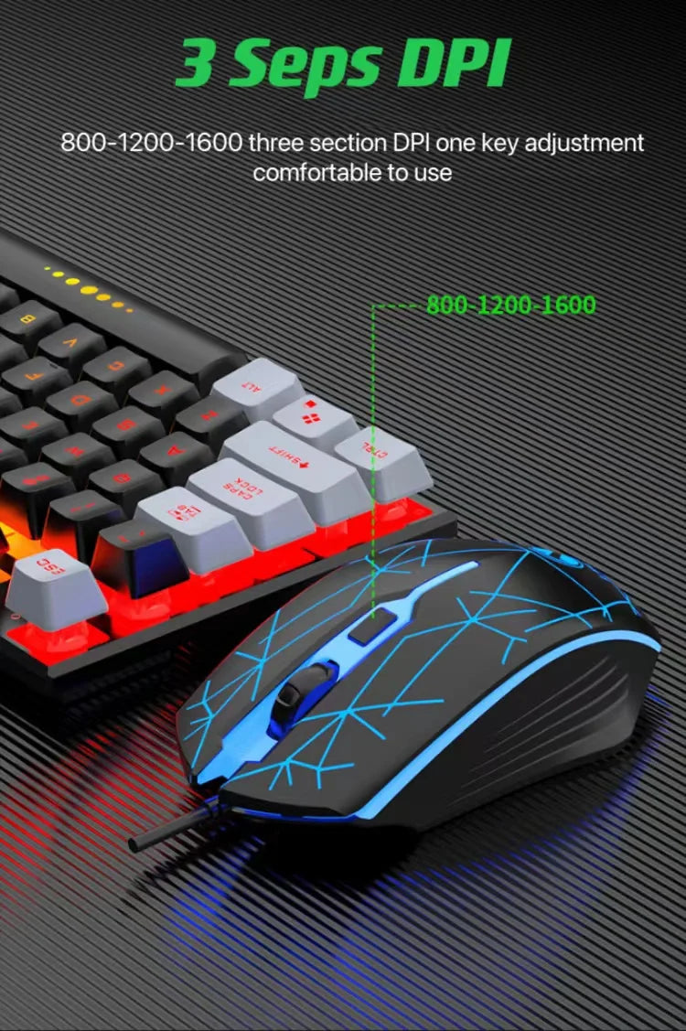 Wired USB Luminous Keyboard & Mouse Set – For Gaming, Office, and PC Use