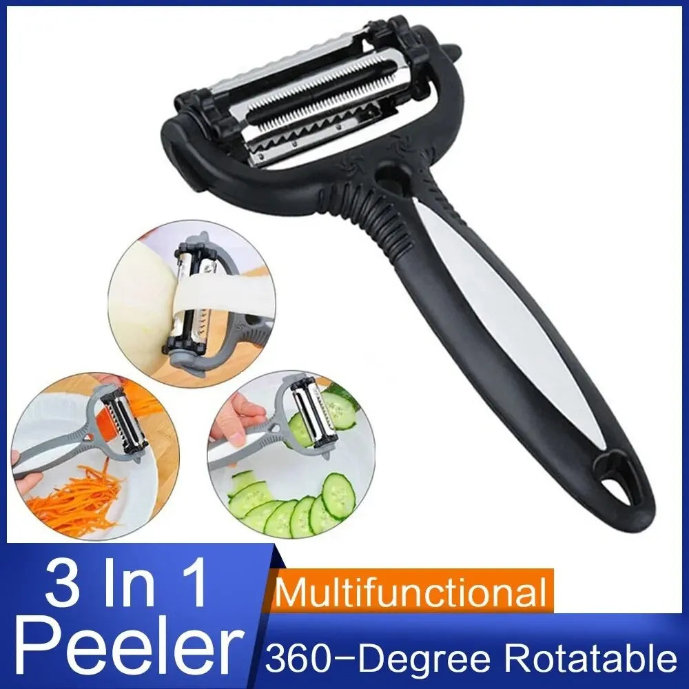 3-in-1 Multifunctional 360° Rotary Fruit & Vegetable Peeler